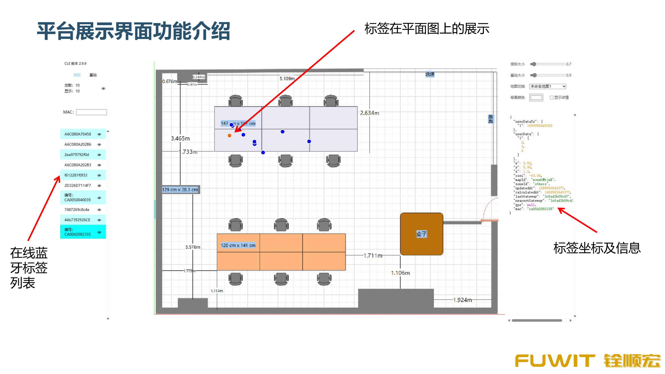 蓝牙aoa定位平台展示界面